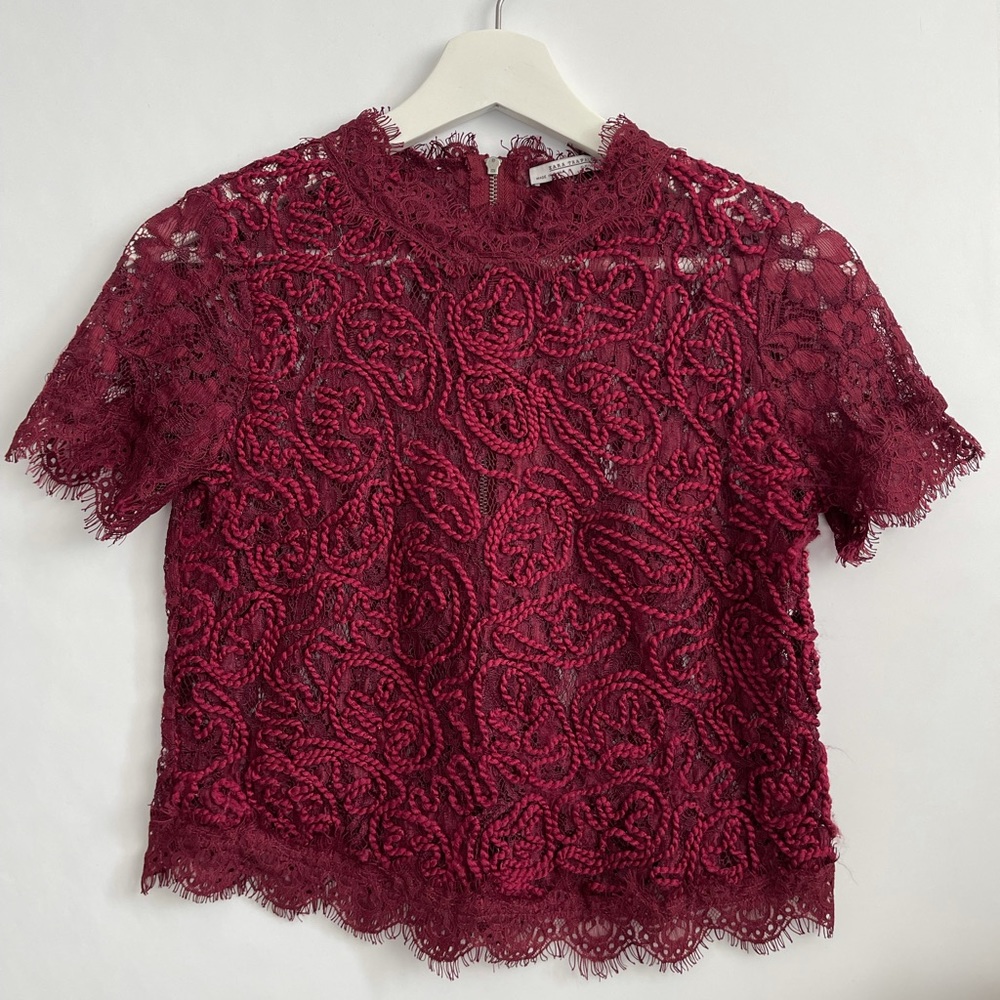 Zara evening maroon lace top